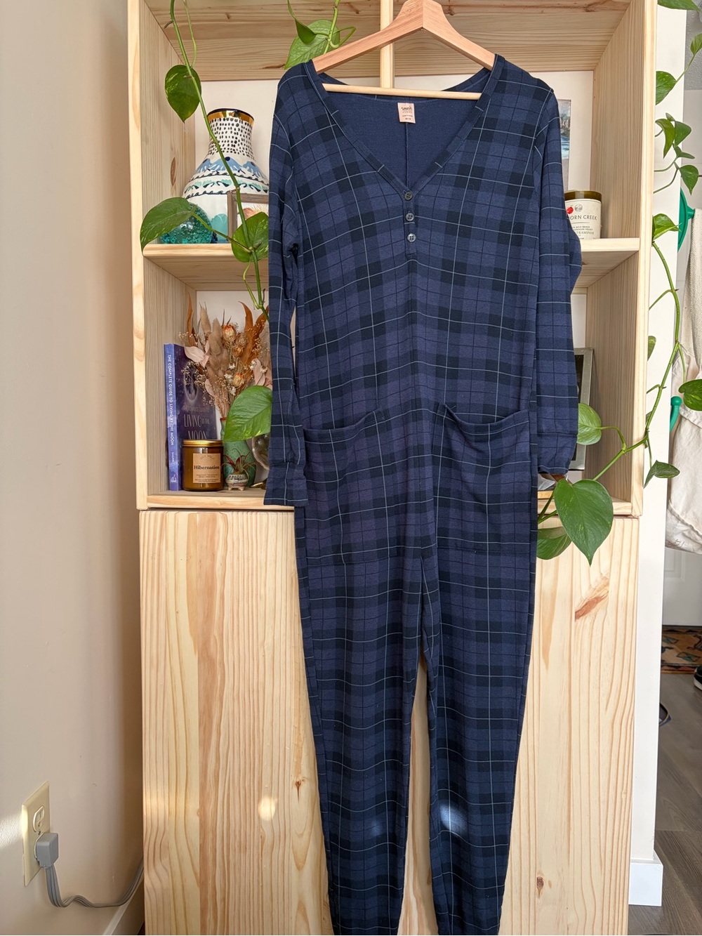 Smash + Tess Navy Blue Plaid Onsie PJ